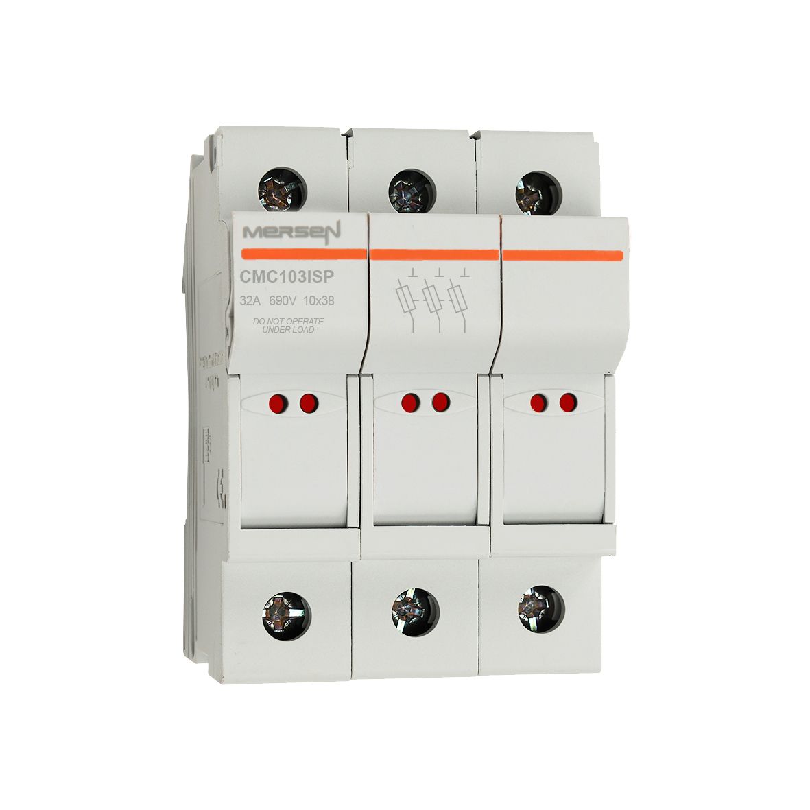E1062765 - modular fuse holder, IEC, 3P, indicator light, 10x38, DIN rail mounting, IP20